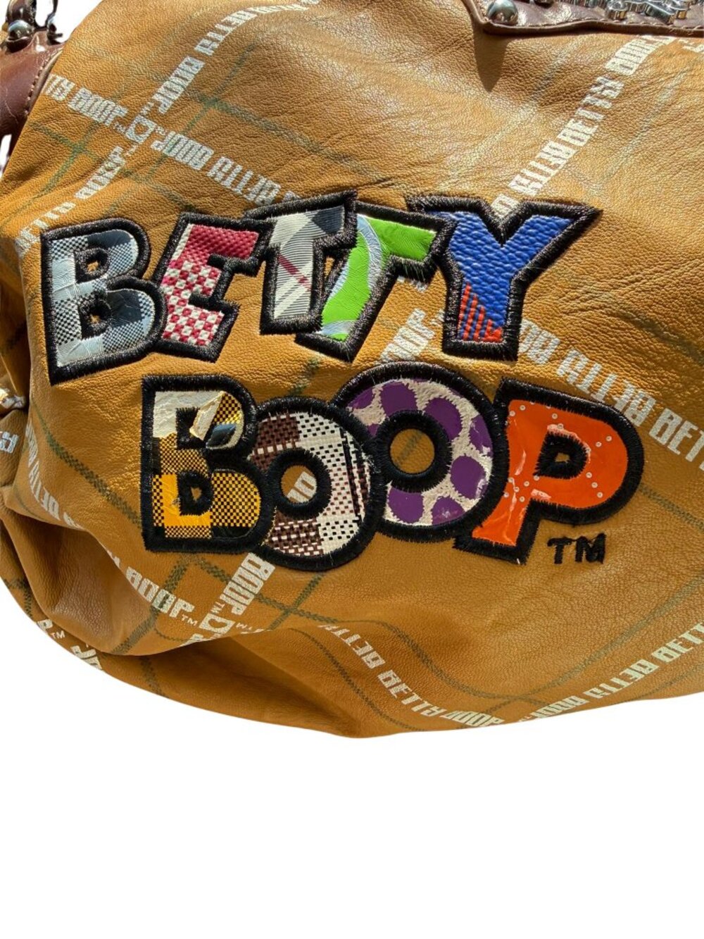 Betty Boop Y2K Mustard Brown Logo Hobo Shoulder Bag Purse - Picture 5 of 16